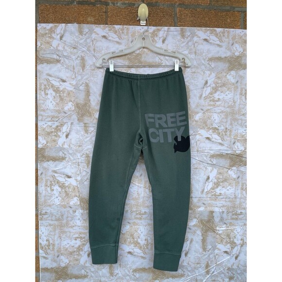 “Free City  ‘FLOW’ French Terry Logo Sweatpants – Small, Olive Green - Picture 1 of 10